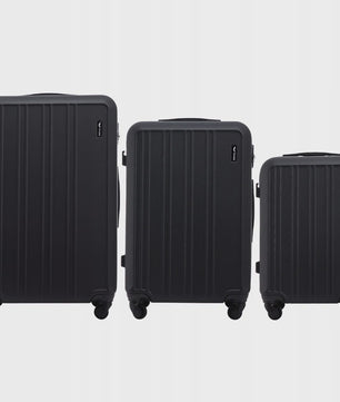 WINGS ABS Trolley Set van 3 (20", 24", 28") - Champagne & Navy Blauw - 360° Wielen