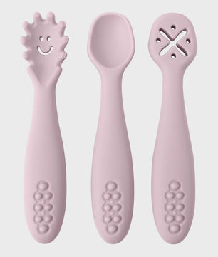 3-delige Siliconen Baby Bestek Set: Lepel & Vork voor Peuters