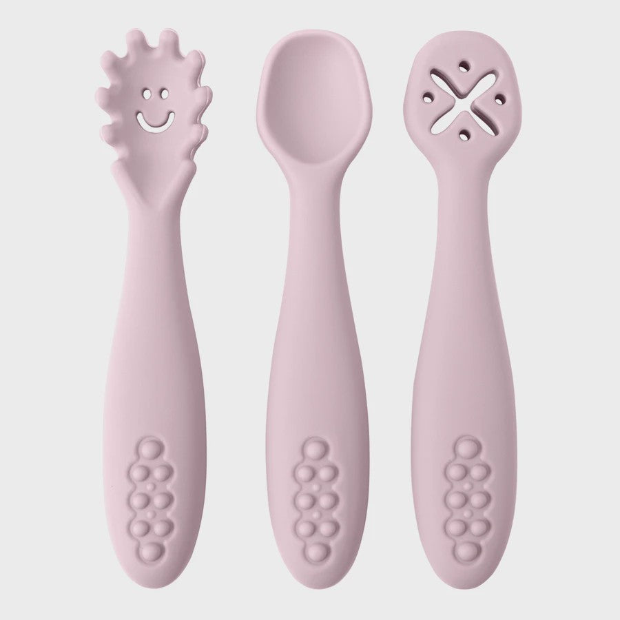 3-delige Siliconen Baby Bestek Set: Lepel & Vork voor Peuters