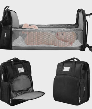 Multifunctionele Luiertas Rugzak met Babybedje - Grote Capaciteit & Waterdicht