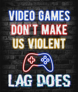 Gaming Neon Canvas Poster: Eat Sleep Game Repeat - Decoratie voor Gamer Kamer