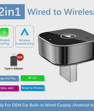 Draadloze CarPlay & Android Auto Adapter - 2-in-1 Carlinkplay Dongle