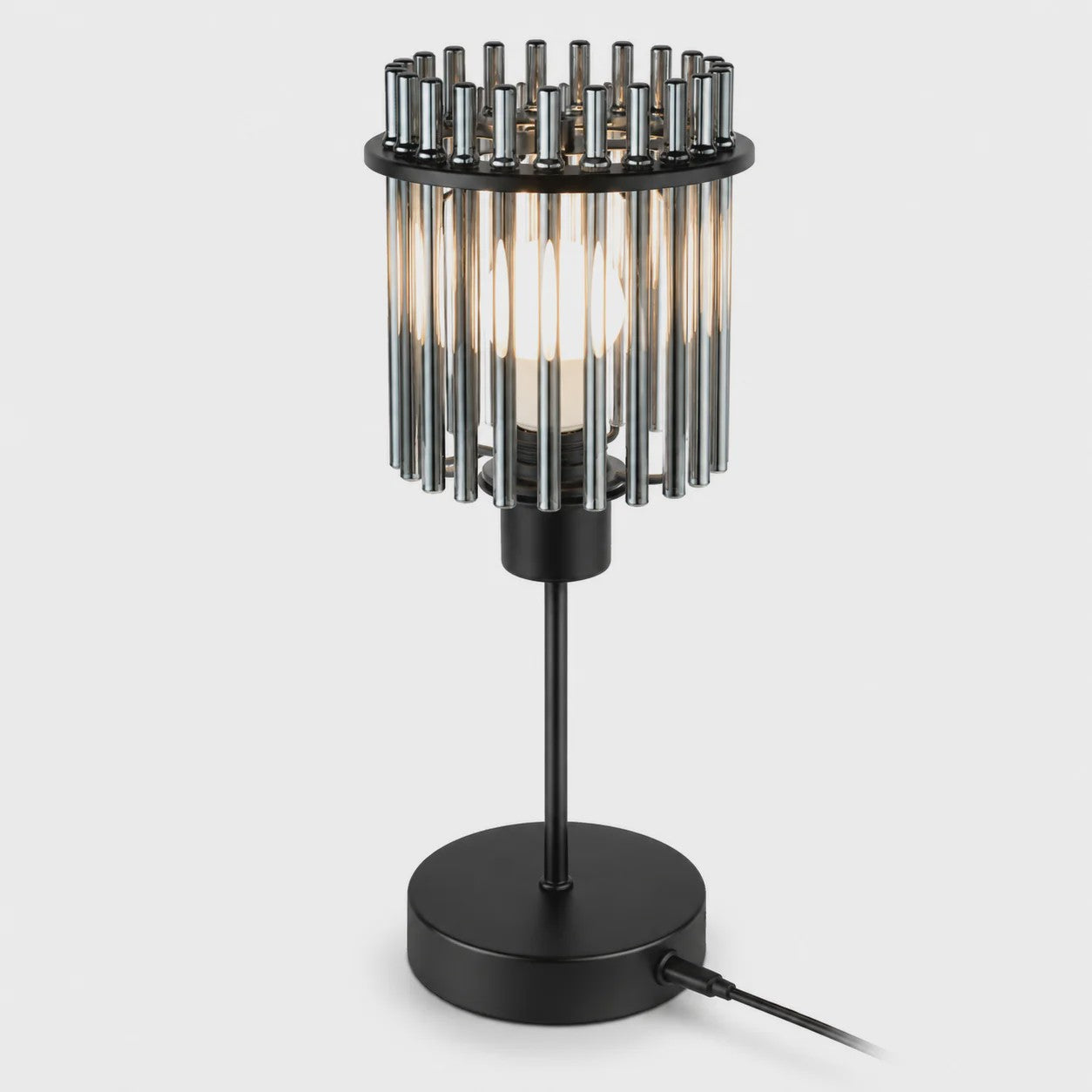 Moderne LED Tafellamp met Glazen Kap - Traploos Dimbaar & USB-C