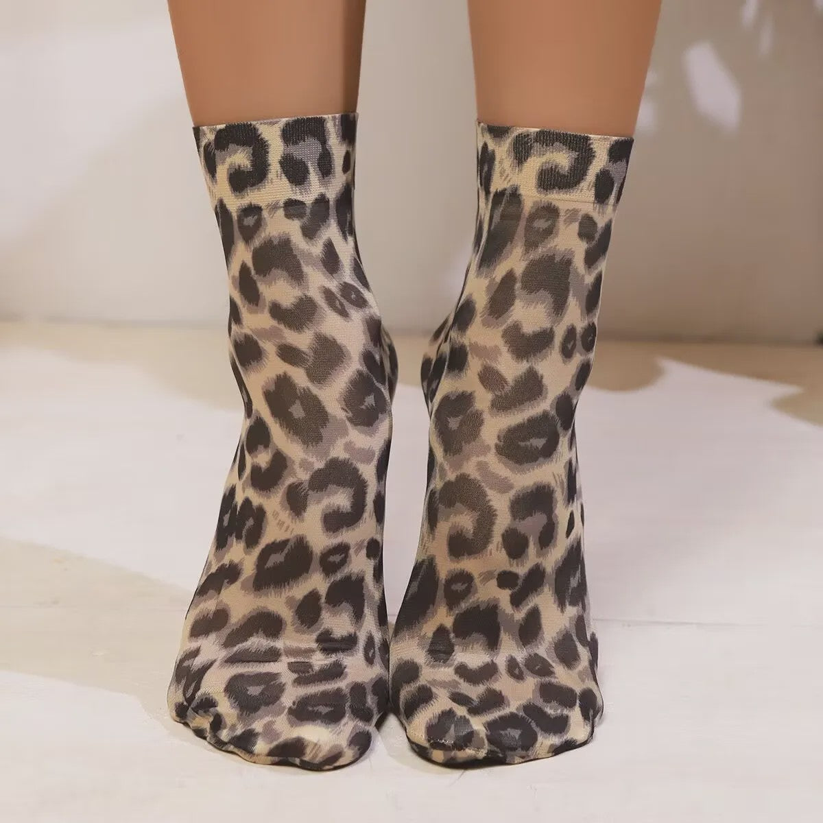 Leopard Print Korte Sokken - Zomerse Enkel Sokken met Bloemenpatroon