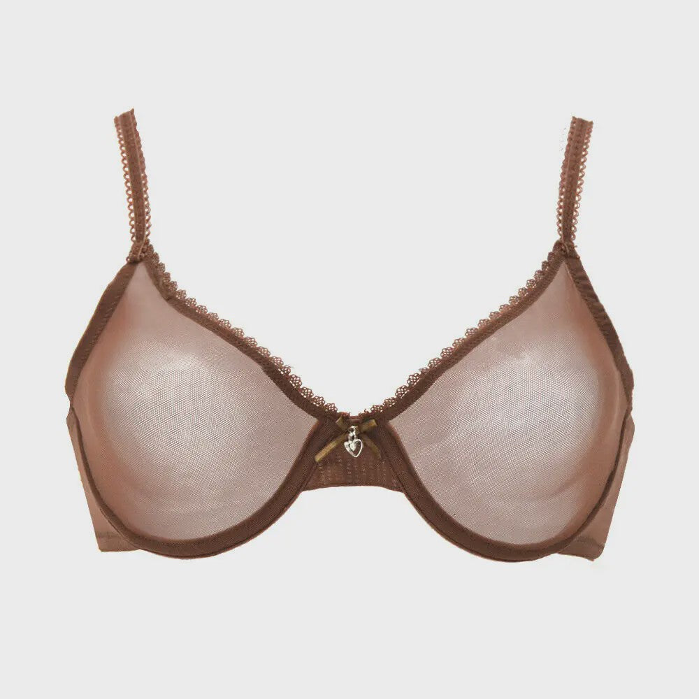 Luxe Kanten Lingerie Set: Transparante BH met Grote Cup en Bijpassende Slip
