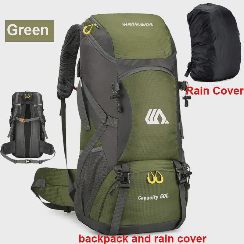 50L Waterdichte Reisrugzak - Grote Outdoor Backpack voor Kamperen, Wandelen & Klimmen