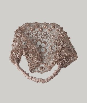 Elegante Bloemen Haarband met Parels en Kant - Stijlvolle Hoofdband voor Dames