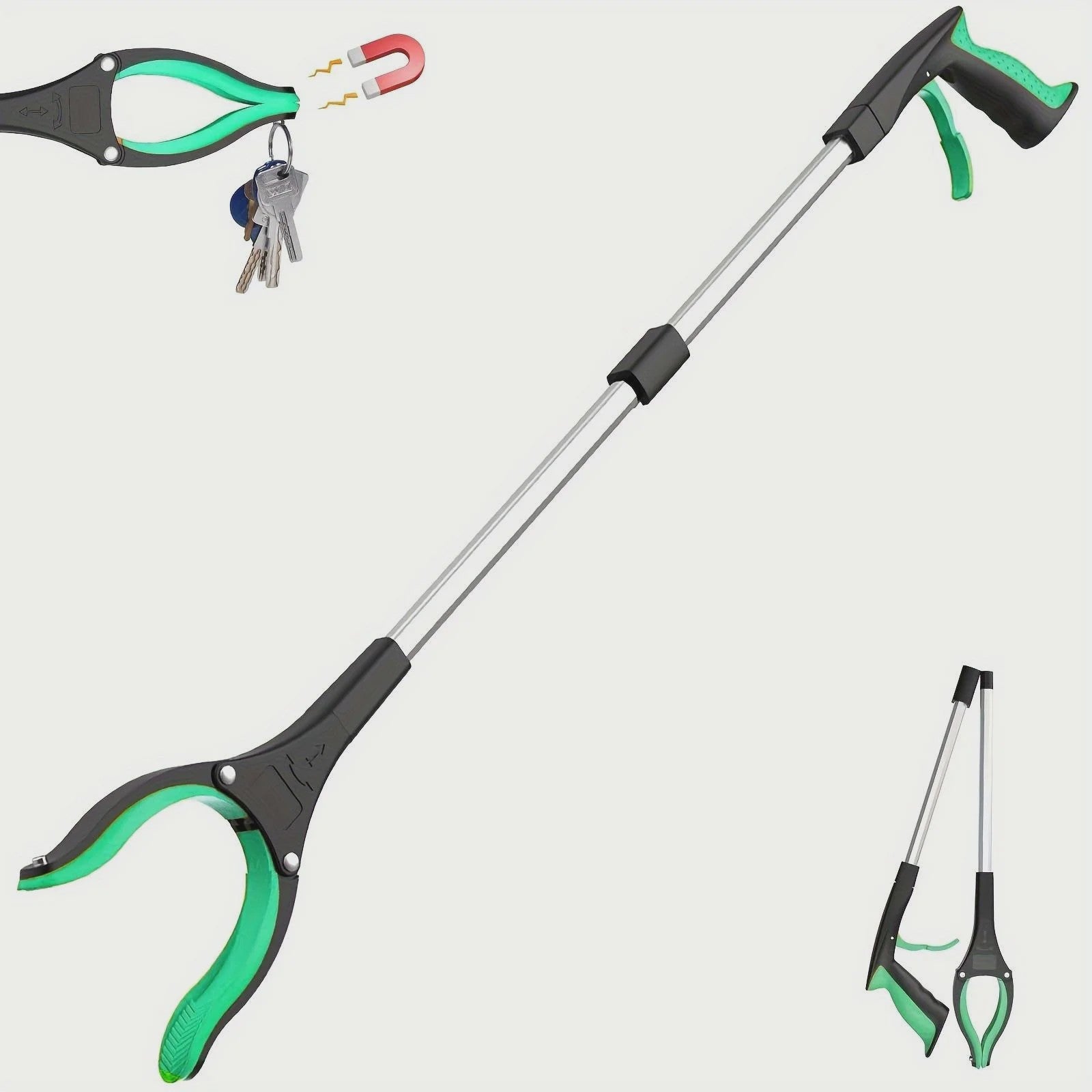 32-Inch Zware Kwaliteit Grijper met 360° Draaibare Klem - Lichtgewicht, Opvouwbaar, Ideaal voor Senioren & Buiten