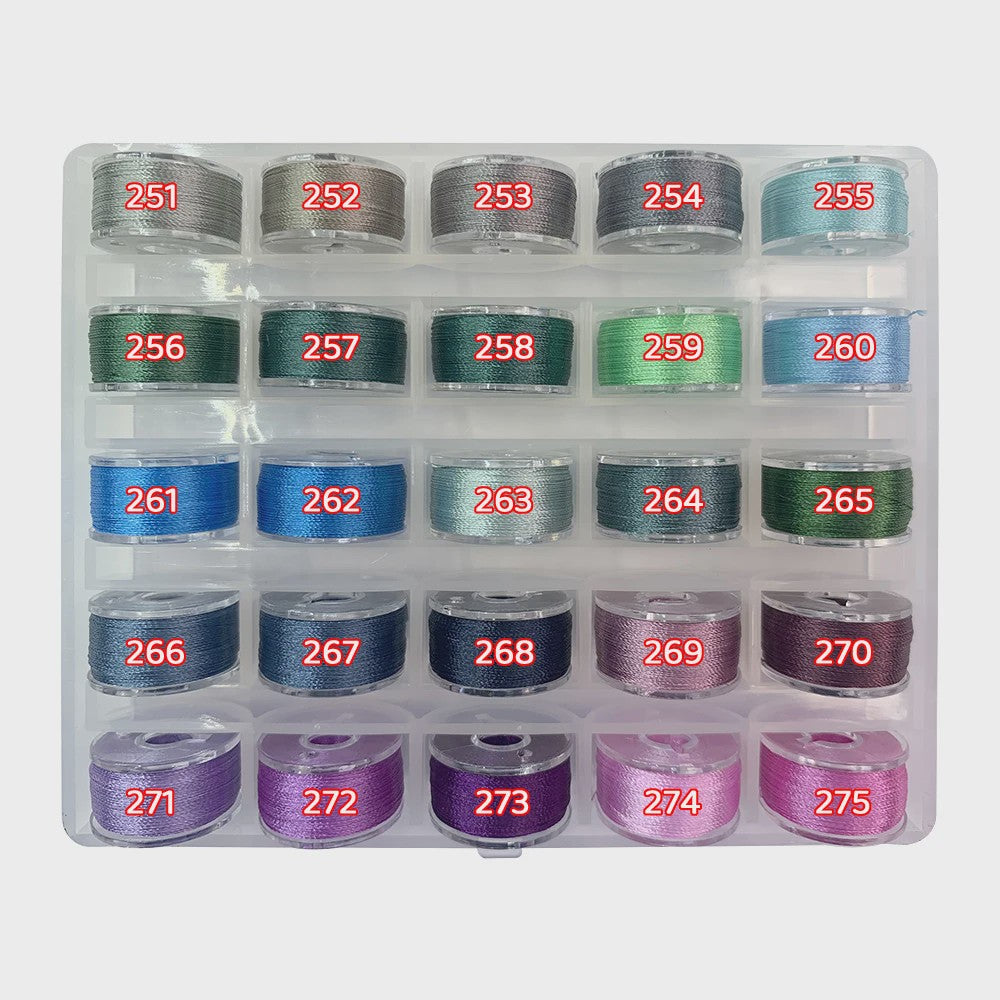25 Kleuren Hoogglans Borduur Garen - 90 Meter Spoelen voor Handwerk & DIY