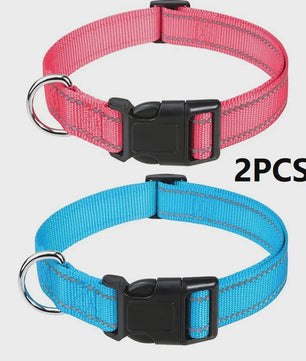 Verstelbare Halsband voor Honden en Puppies met Reflecterende Strepen - Veilig en Comfortabel