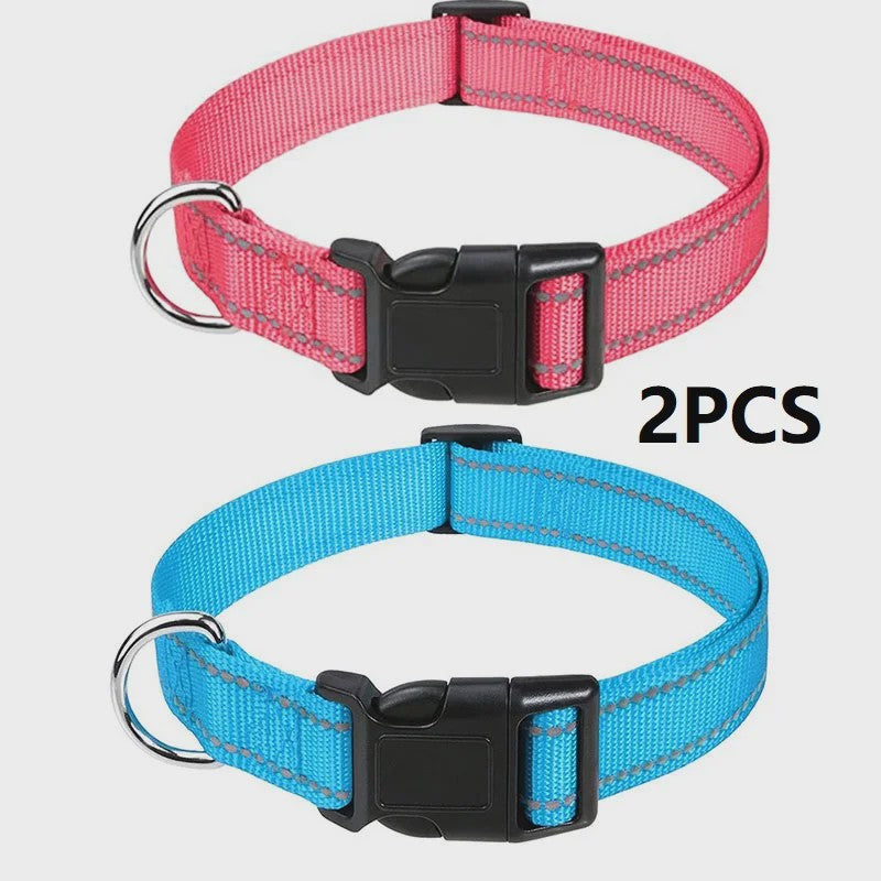Verstelbare Halsband voor Honden en Puppies met Reflecterende Strepen - Veilig en Comfortabel