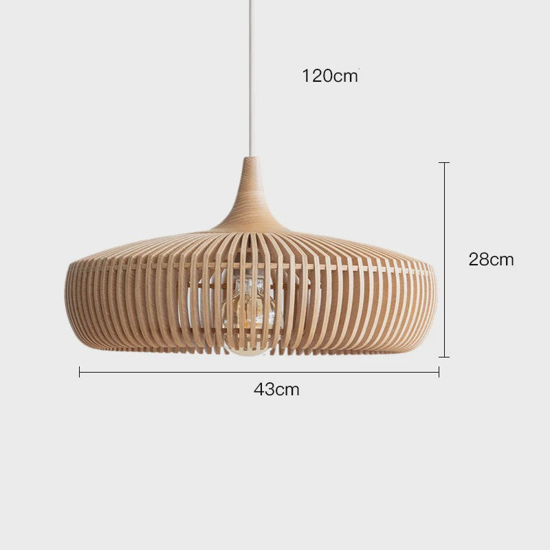 Wabi-Sabi Houten Hanglamp LED - Vintage Minimalistisch Design