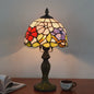 Stijlvolle Tiffany Tafellamp met Glas-in-Lood - Sfeervolle Leeslamp voor Woonkamer, Slaapkamer of Kantoor