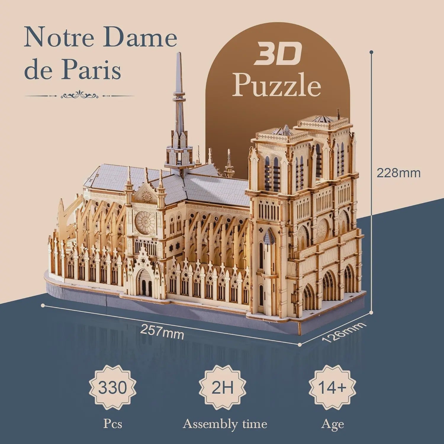 Robotime Rokr 3D Houten Puzzel Kathedraal van Parijs - Bouwpakket voor Volwassenen