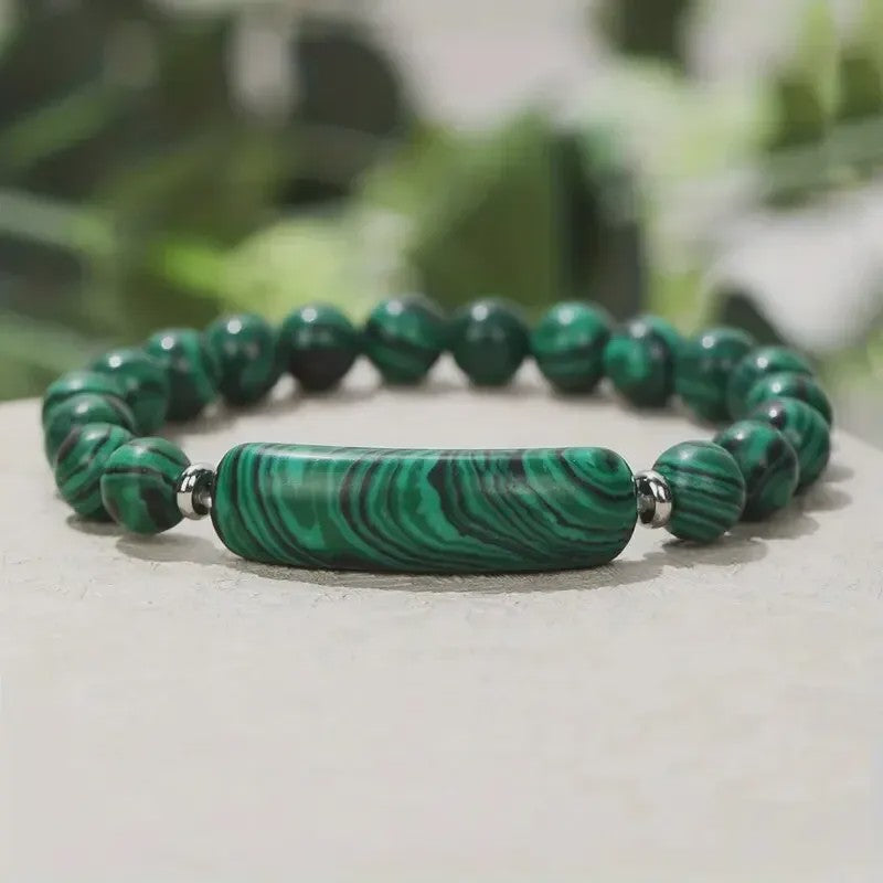 Handgemaakte Edelsteen Armband met Turquoise & Malachiet - Energie & Yoga