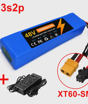 48V 100Ah Lithium Batterij Pack met BMS voor E-bike & Scooter - Inclusief 54.6V Lader