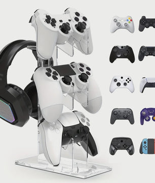 Universele 3-laags Controller & Headset Houder - Zwart, Wit, Transparant