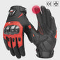 KEMIMOTO Motorhandschoenen Zomer - Ademend Leer met Carbon Bescherming & Touchscreen