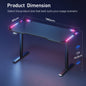 Elektrisch Verstelbaar Gaming Bureau met LED Verlichting en Carbon Fiber Oppervlak - Sit-Stand Werkstation