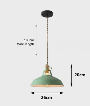 Retro Industriële Kleurrijke Hanglamp - Vintage Sfeer voor Keuken & Restaurant