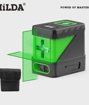 HILDA Mini Groen Laserwaterpas - 2 Lijnen Zelfnivellerend voor Precisie Klussen