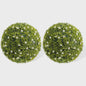 Kunst Buxusbollen met 11 Witte Bloesems - Decoratieve Tuin- en Huisdecoratie