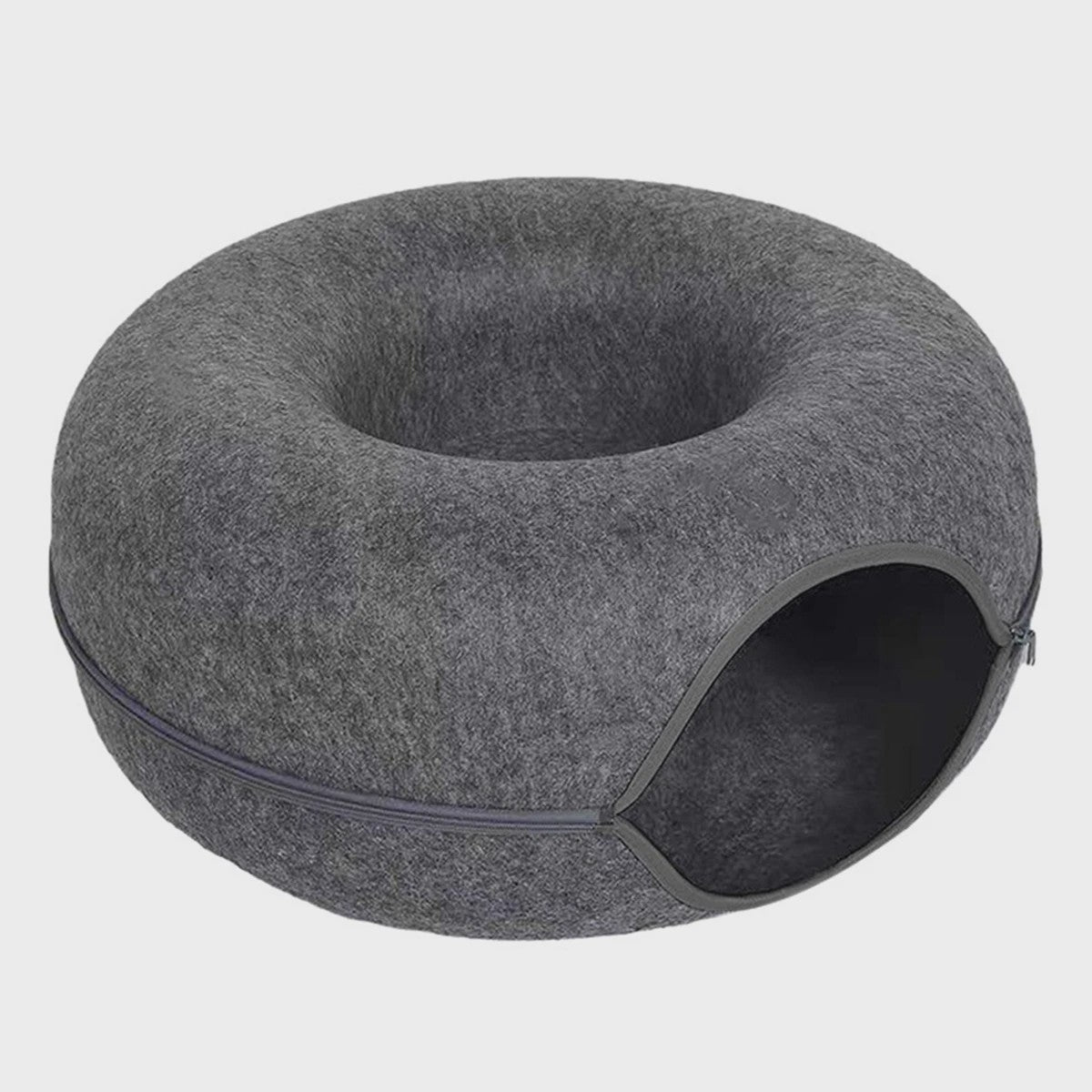 Ronde Katten Tunnel Nest - Comfortabel Vilt Bed en Speelhuisje