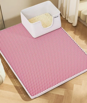 Dubbellaags Kattenbakmat - Waterdicht EVA, Vangt Grit op, Makkelijk Schoon te Maken