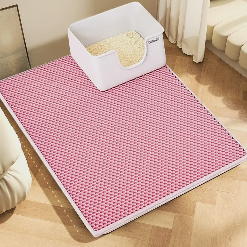Dubbellaags Kattenbakmat - Waterdicht EVA, Vangt Grit op, Makkelijk Schoon te Maken
