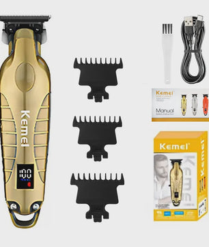Professionele Oplaadbare Tondeuse en Baardtrimmer - Goudkleurig - Kemei KM-90-4