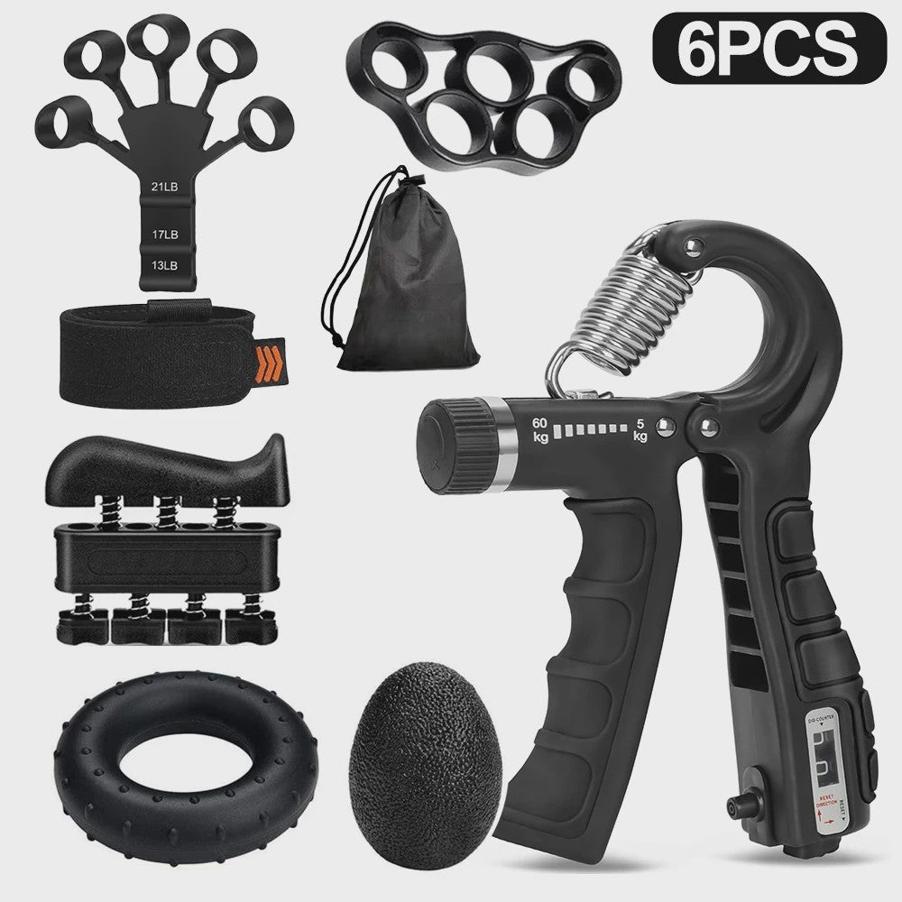 Complete Handtrainer Set: 5-60kg Verstelbare Hand Gripper, Vingerstrekker & Polstrainer