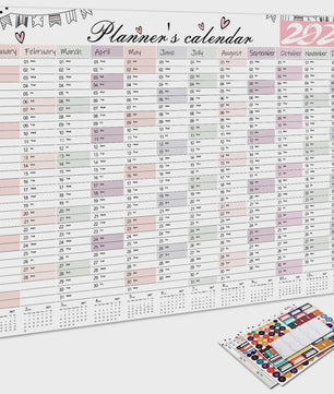2027 Jaarplanner Kalender - Creatieve Wandkalender & Planner met Stickers