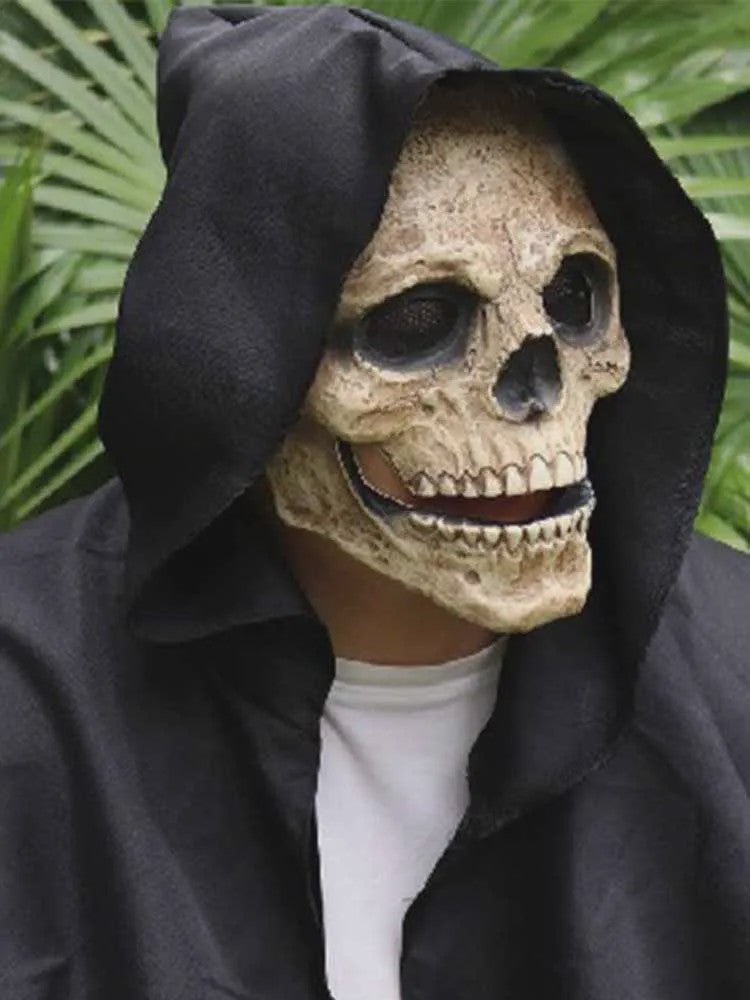 Griezelige Kapmantel met Schedelmasker - Volwassen Halloween Kostuum
