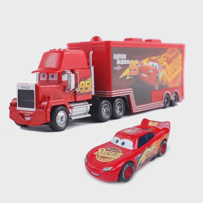 Cars Lightning McQueen Container Vrachtwagen Speelgoed - Alloy Diecast Model