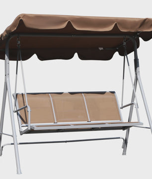 Outsunny Swing Swing garden 3 seater awning adjustable backrest breathable Metal frame load 240 kg 171x108x154 cm