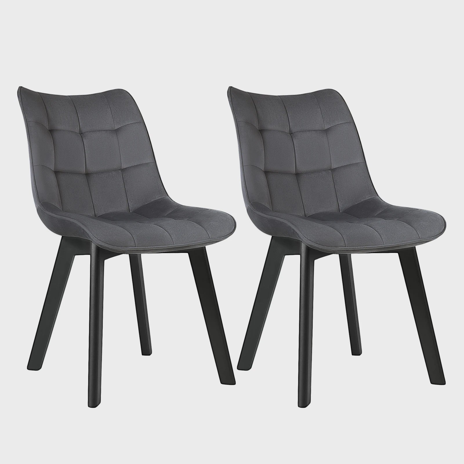 Set van 2 fluwelen eetkamerstoelen met rugleuning en houten poten - Comfortabel en stijlvol