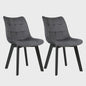 Set van 2 fluwelen eetkamerstoelen met rugleuning en houten poten - Comfortabel en stijlvol