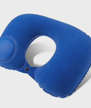 Opblaasbaar Nekkussen met Flocklaag - Compact en Zelfvullend voor Reizen