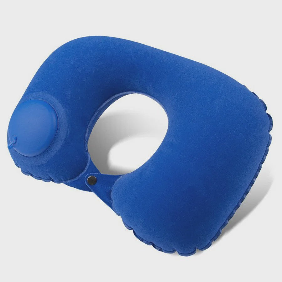Opblaasbaar Nekkussen met Flocklaag - Compact en Zelfvullend voor Reizen