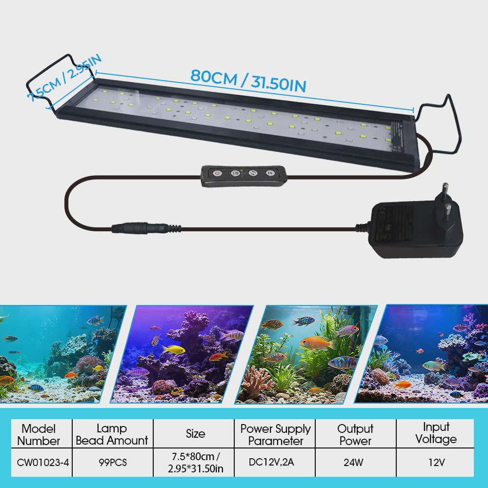 Intelligente LED Aquarium Verlichting met APP Control - Waterdicht IP68, Kleur & Helderheid Instelbaar
