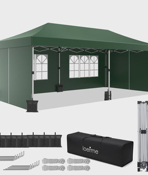 LOEFME 3x6m Pop-Up Partytent Gazebo - Waterdicht, Winddicht met 6 Zijwanden & UV Bescherming