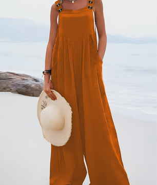 Zomerse Wijde Pijp Jumpsuit met Bretels - Casual en Comfortabel