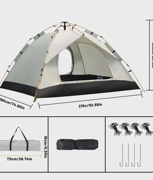 Automatische Pop-Up Tent - Snel Opzetten, Regen- en Zonbestendig voor Kamperen & Reizen