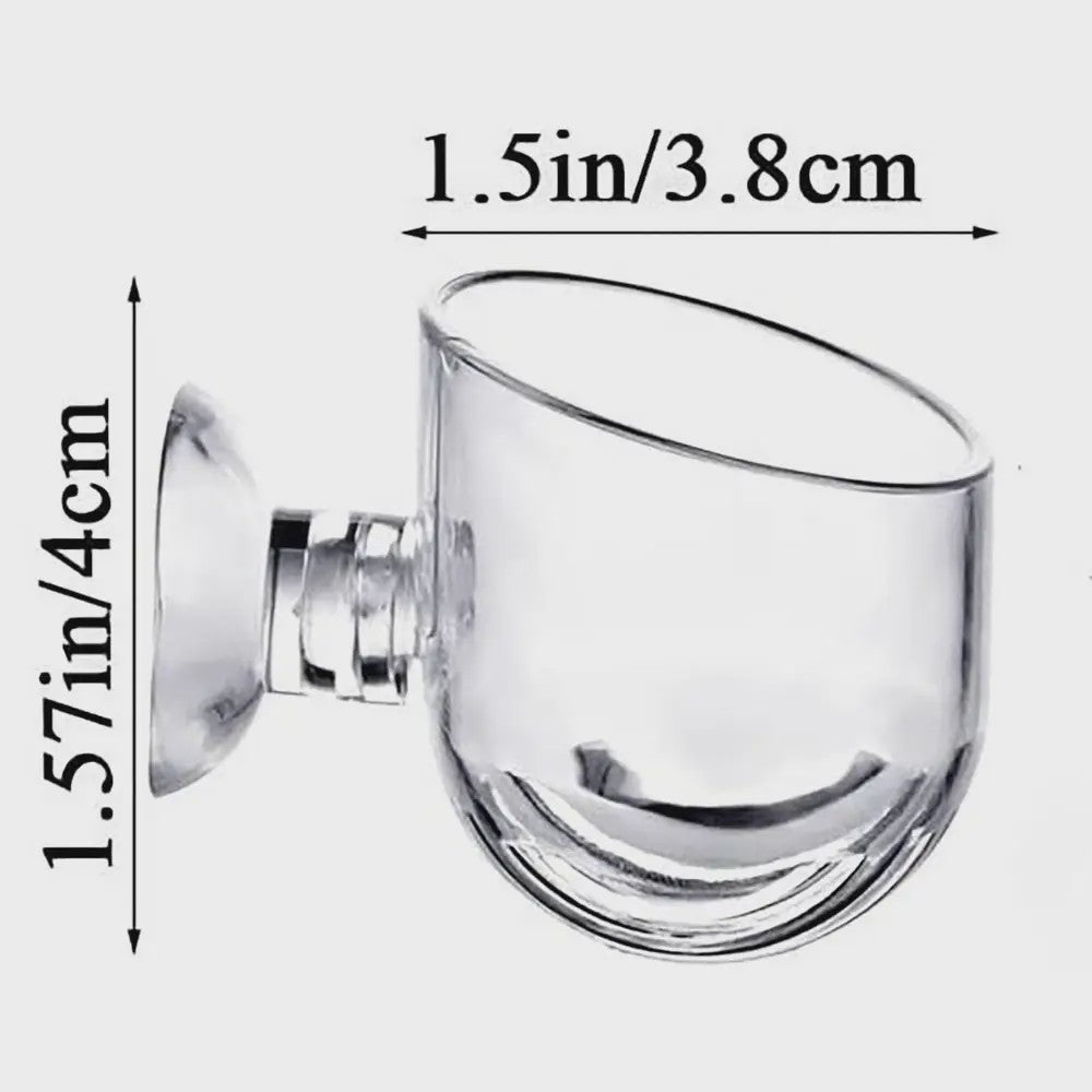 Aquarium Plantenbakje met Zuignap - Glas/Acryl Voederbakje & Plantenhouder