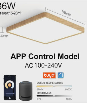 Moderne Smart LED Plafondlamp 36W - Dimbare Verlichting met App & Spraakbesturing