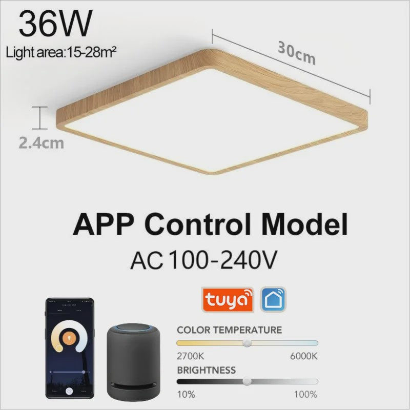 Moderne Smart LED Plafondlamp 36W - Dimbare Verlichting met App & Spraakbesturing