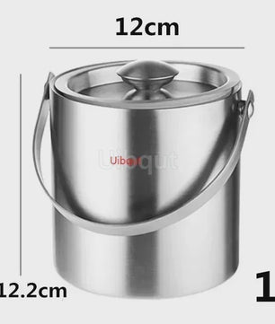 Dubbelwandige RVS IJsemmer met Deksel - 2L/3L - Draagbaar & Geïsoleerd