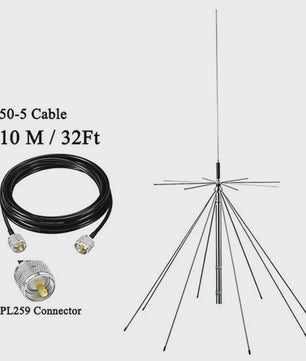 Ultra-Wideband Discone Antenne 25MHz-1300MHz met PL259 Connector