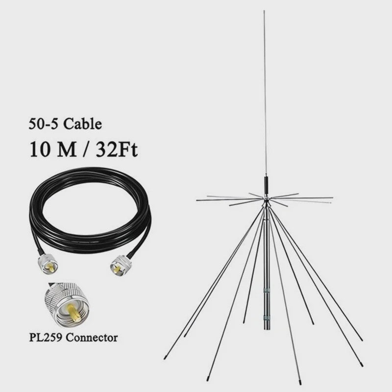 Ultra-Wideband Discone Antenne 25MHz-1300MHz met PL259 Connector