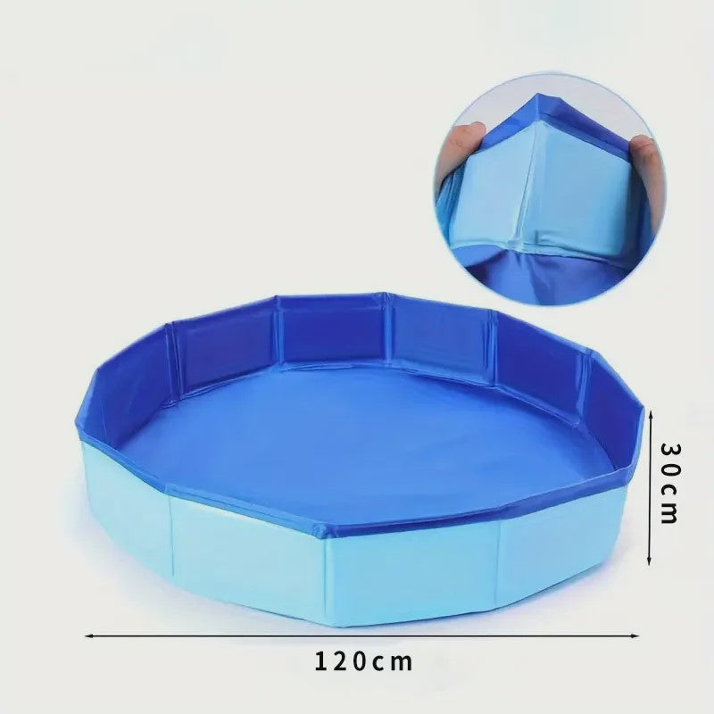 Opvouwbaar PVC Hondenbad 120x30cm - Draagbaar Zwembad voor Binnen & Buiten Gebruik